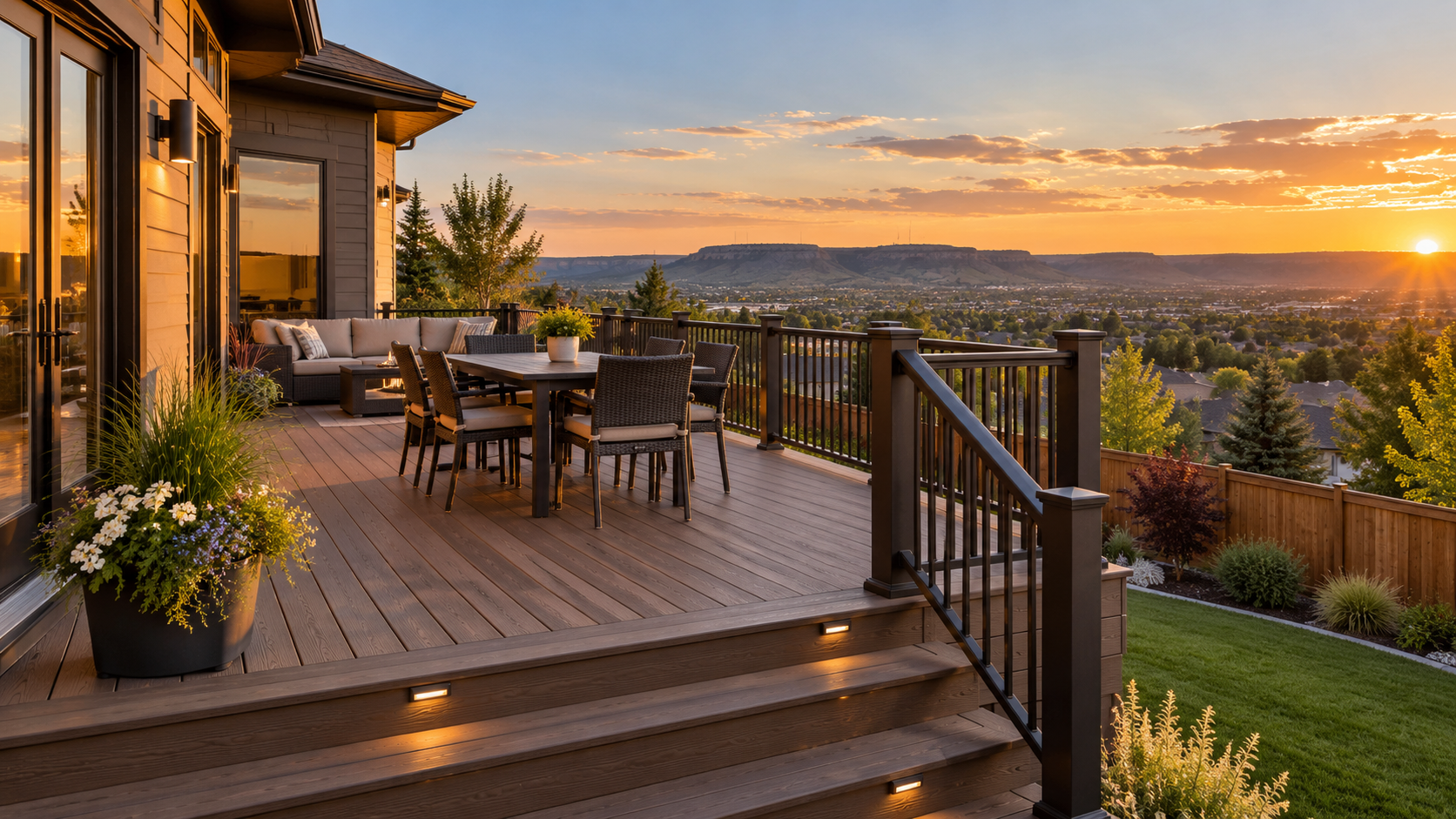 Composite deck overlooking Billings, Montana